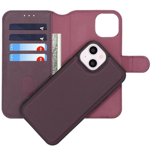 Rvelon iPhone 13/iPhone 14 Etui Magnetisk aftageligt cover Lilla