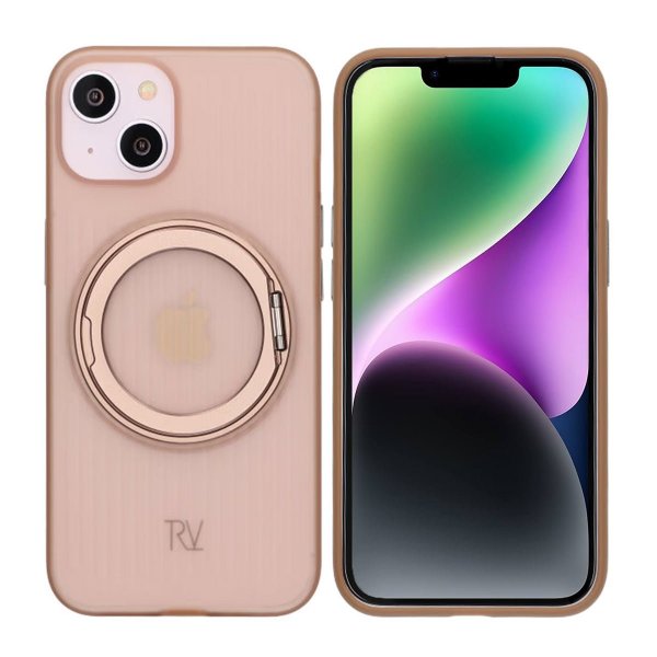 Rvelon iPhone 13/iPhone 14 Cover Roterbart MagSafe Stativ Brun