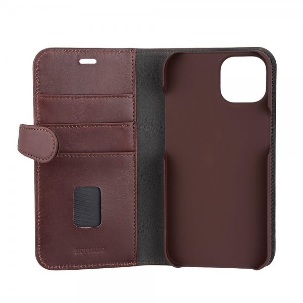 Buffalo iPhone 13/14/15 Etui 2-i-1 Aftagelig Pung Brun