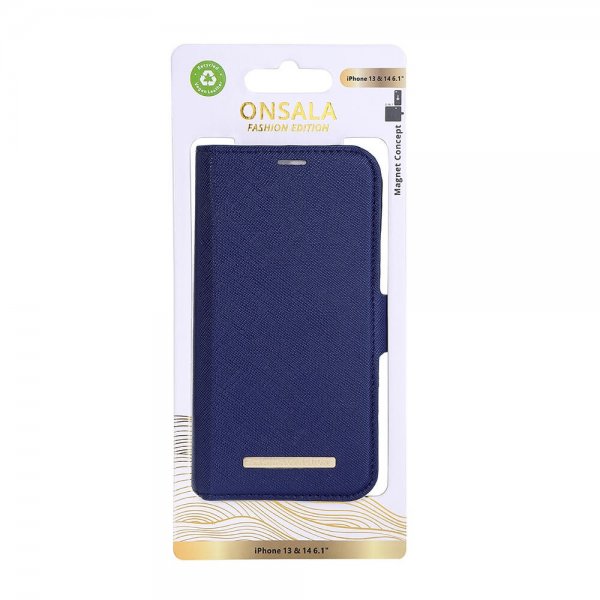 Onsala iPhone 13/iPhone 14 Cover Fashion Edition Aftageligt Cover Navy Blue