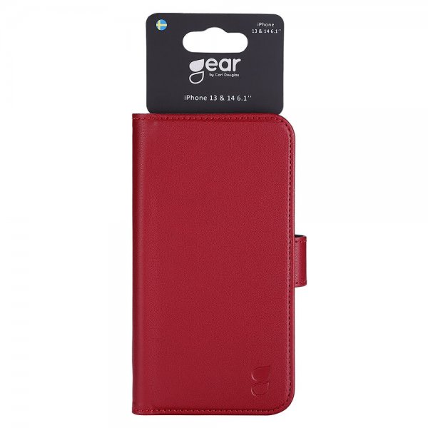 Gear iPhone 13/14/15 Etui med Kortlomme Rød