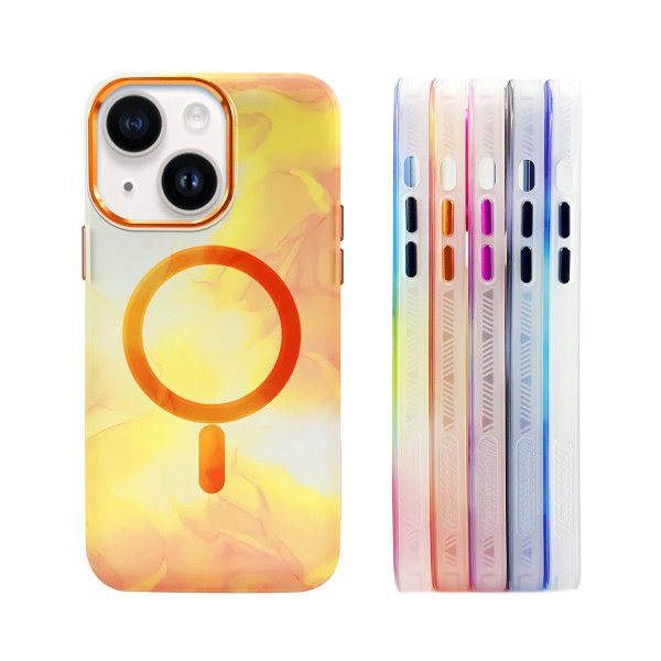 iPhone 14 Cover Mønster Abstrakt Orange