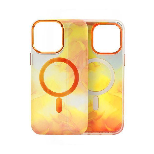iPhone 14 Cover Mønster Abstrakt Orange