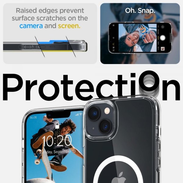 Spigen iPhone 14 Plus Cover Crystal Hybrid MagFit Hvid