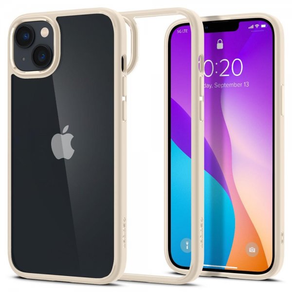 Spigen iPhone 14 Plus Cover Crystal Hybrid Sand Beige