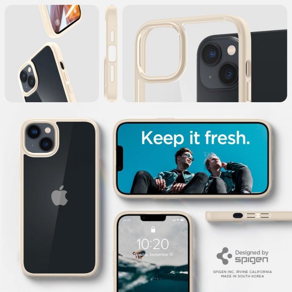 Spigen iPhone 14 Plus Cover Crystal Hybrid Sand Beige