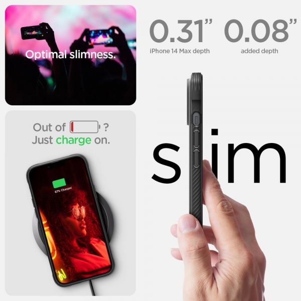 Spigen iPhone 14 Plus Cover Rugged Armor MagFit Mat Sort
