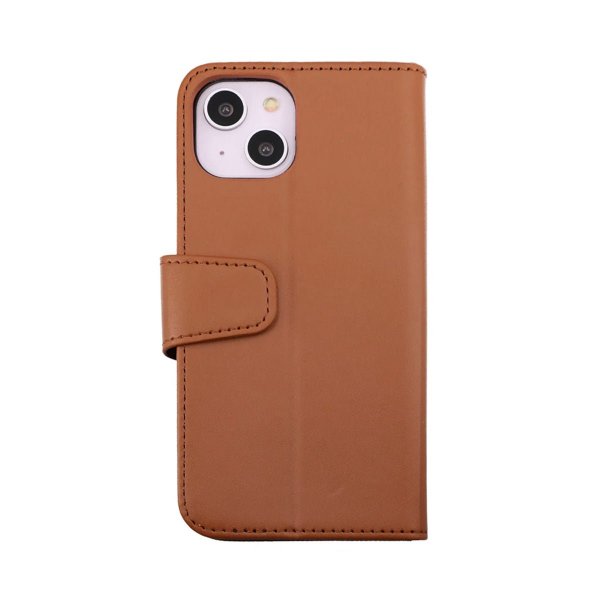 Rvelon iPhone 14 Cover Udklappeligt Kortrum Brun