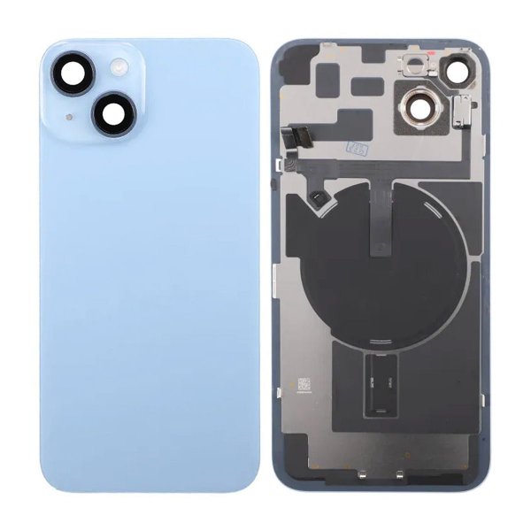 iPhone 14 Plus Bagside Glas Komplet - Blå