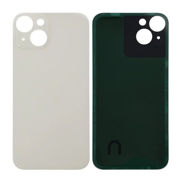 iPhone 14 Plus Bagsideglas med Klæbende Tape - Hvid
