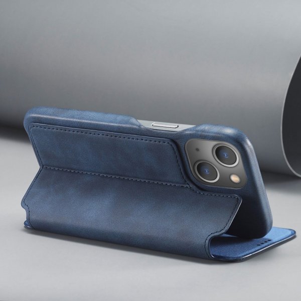 Lc.Imeeke iPhone 14 Plus Flip Cover Blå