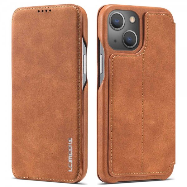 Lc.Imeeke iPhone 14 Plus Cover Flip Lysebrun