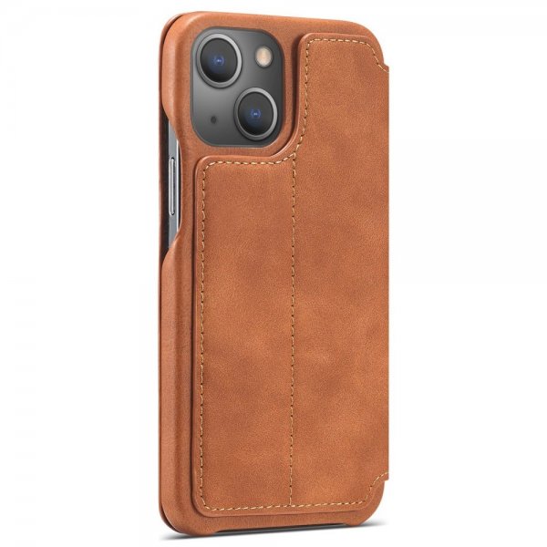 Lc.Imeeke iPhone 14 Plus Cover Flip Lysebrun