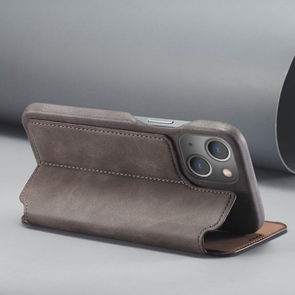 Lc.Imeeke iPhone 14 Plus Flipcover Mørkebrun