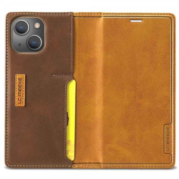 Lc.Imeeke iPhone 14 Plus Cover Kortlomme Udvendig Brun