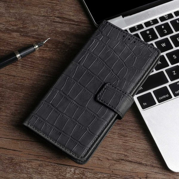 iPhone 14 Plus Cover Krokodillemønster Sort