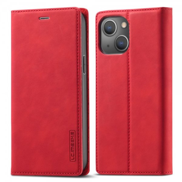 Lc.Imeeke iPhone 14 Plus Cover med Kortrum Flip Rød