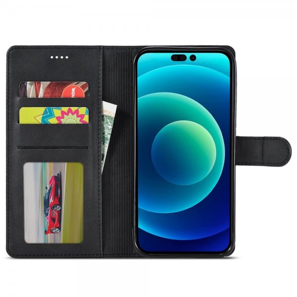 Lc.Imeeke iPhone 14 Plus Cover med Kortrum Standerfunktion Sort