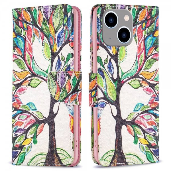 iPhone 14 Plus Cover Motiv Farverigt Træ