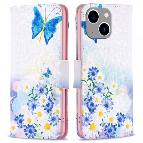 iPhone 14 Plus Cover Motiv Sommerfugle og Blomster