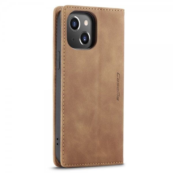 CaseMe iPhone 14 Plus Cover Retro Flip Brun