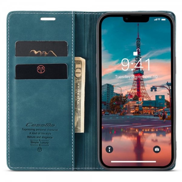 CaseMe iPhone 14 Plus Cover Retro Flip Petrol