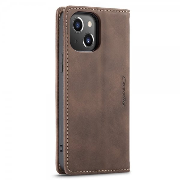 CaseMe iPhone 14 Plus Cover Retro Flip Kaffe
