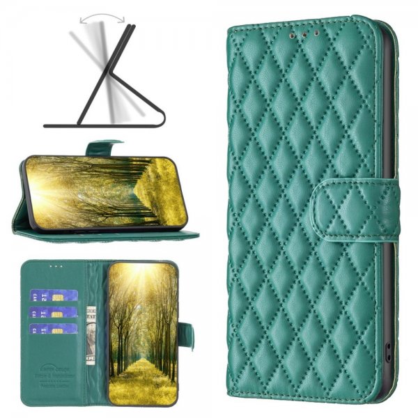 iPhone 14 Plus Cover Rombemønster Grøn