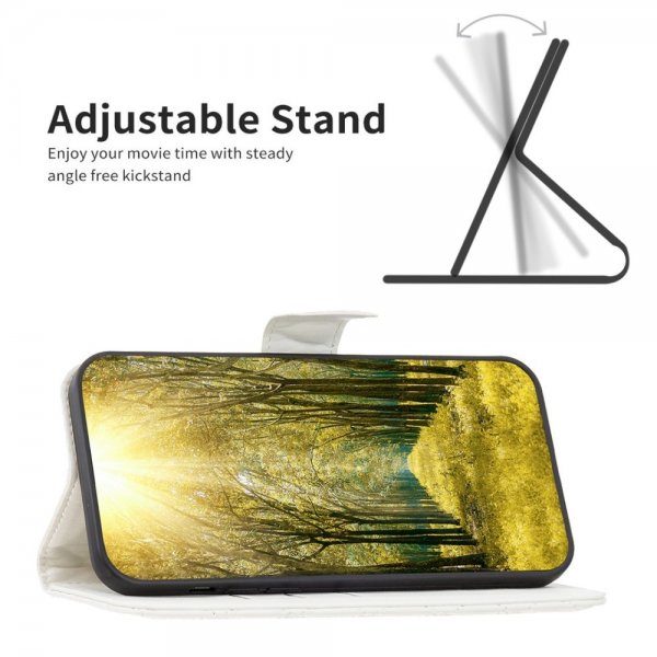 iPhone 14 Plus Cover Rombemønster Hvid