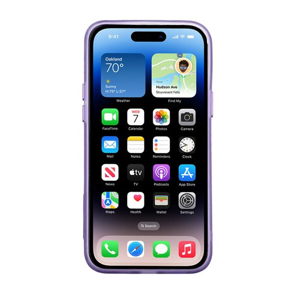 iPhone 14 Plus Cover Kamerakant Mat Lilla