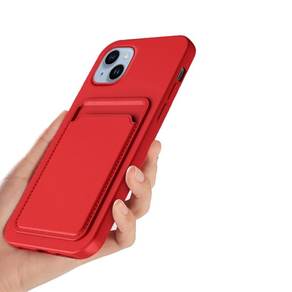 iPhone 14 Plus Cover Kortholder Rød