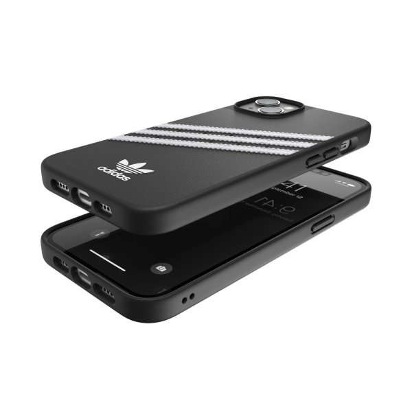 Adidas iPhone 14 Plus Cover 3 Stripes Snap Case Sort Hvid