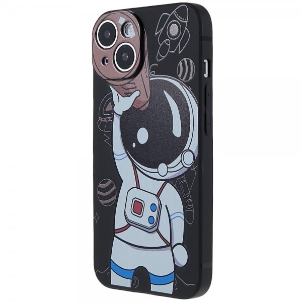 iPhone 14 Plus Cover Astronaut Sort Brun