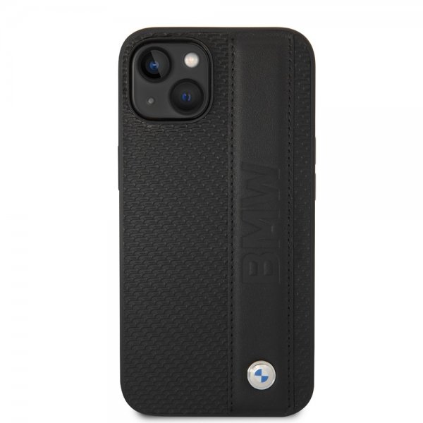 BMW iPhone 14 Plus Cover Big Logo Stripe Sort