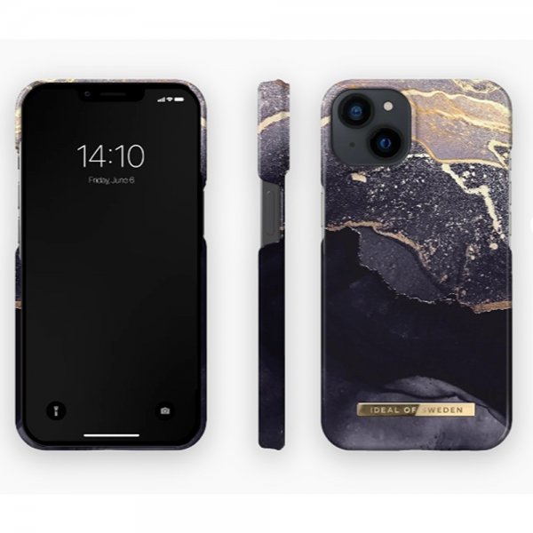 Ideal of Sweden iPhone 14 Plus Cover Fashion Case MagSafe Golden Twilight Marble