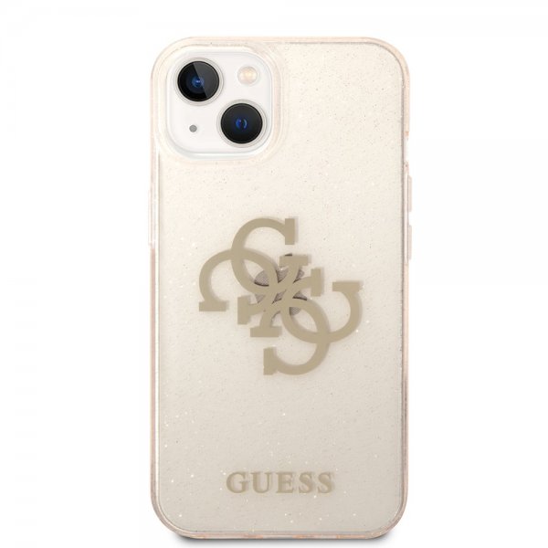 Guess iPhone 14 Plus Cover Fuld Glitter Guld