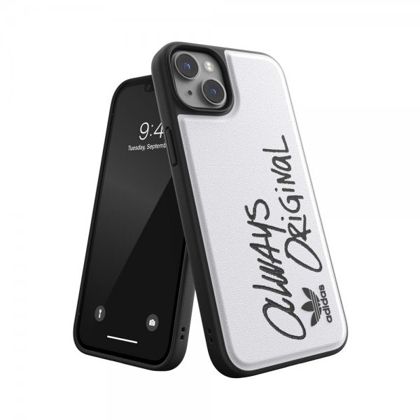 Adidas iPhone 14 Plus Cover Inlay Embroidery Case Hvid Sort