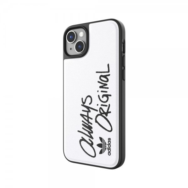 Adidas iPhone 14 Plus Cover Inlay Embroidery Case Hvid Sort