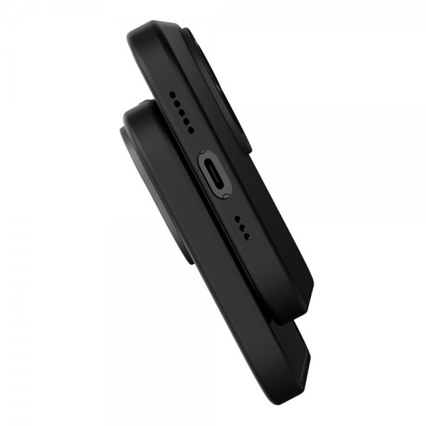 Baseus iPhone 14 Plus Cover Flydende Silikone Gel MagSafe Sort