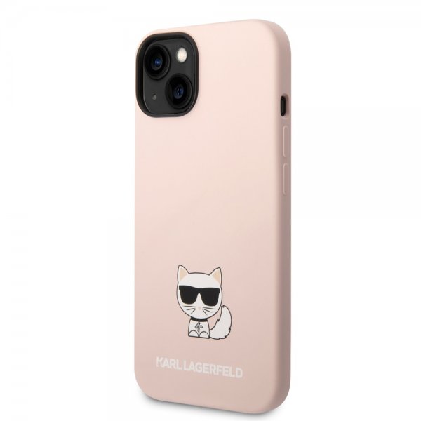 Karl Lagerfeld iPhone 14 Plus Cover Liquid Silicone Choupette Rosa