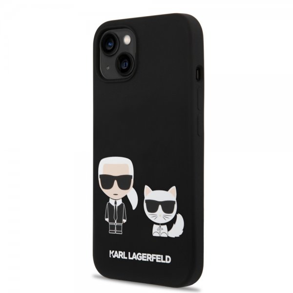 Karl Lagerfeld iPhone 14 Plus Cover Liquid Silicone Karl & Choupette MagSafe Sort