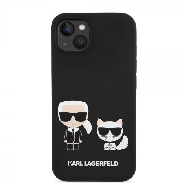 Karl Lagerfeld iPhone 14 Plus Cover Liquid Silicone Karl & Choupette MagSafe Sort