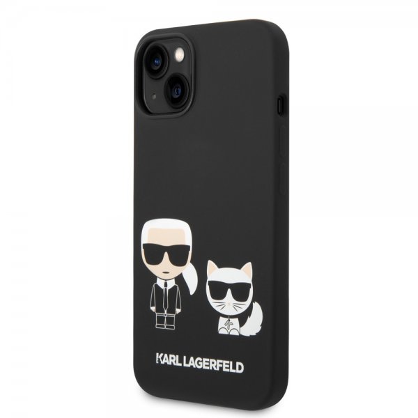 Karl Lagerfeld iPhone 14 Plus Cover Liquid Silicone Karl & Choupette Sort