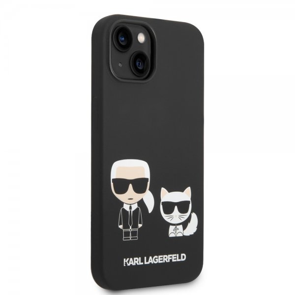 Karl Lagerfeld iPhone 14 Plus Cover Liquid Silicone Karl & Choupette Sort