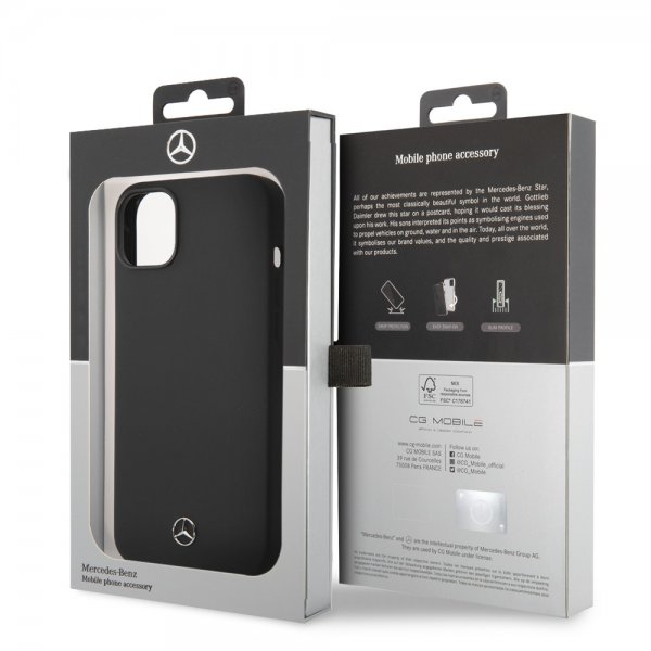 Mercedes Benz iPhone 14 Plus Cover Flydende Silikone Sort