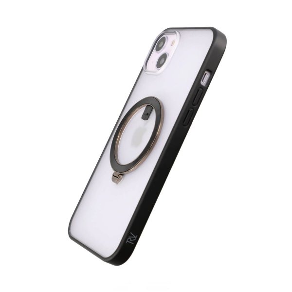 Rvelon iPhone 14 Plus Cover Roterbart MagSafe Stativ Sort