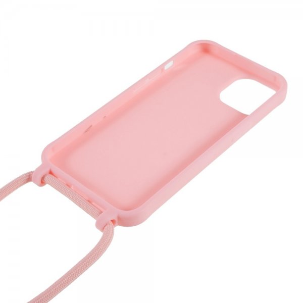 iPhone 14 Plus Cover med strop lyserød