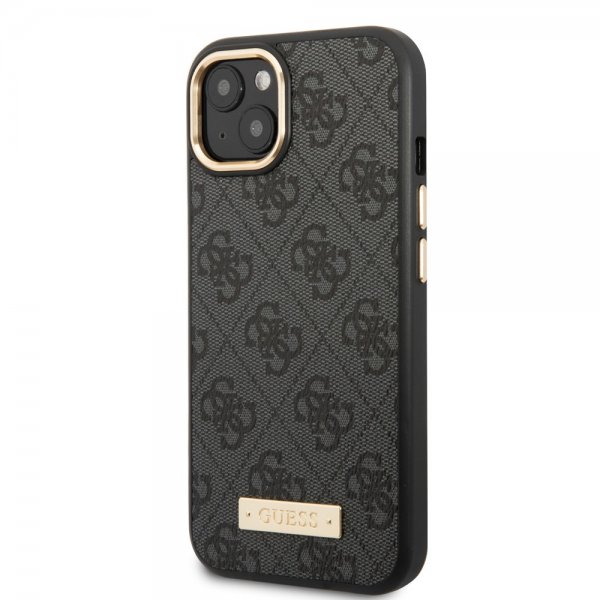 Guess iPhone 14 Plus Cover Metal Plate Logo MagSafe Sort