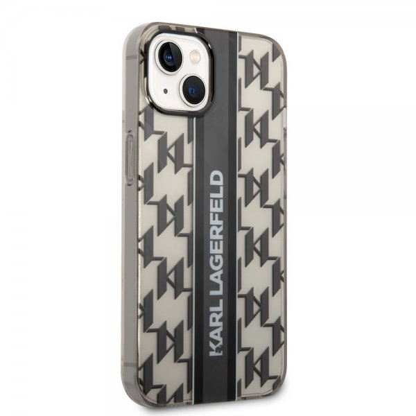 Karl Lagerfeld iPhone 14 Plus Cover Monogram Vertical Stripe Sort