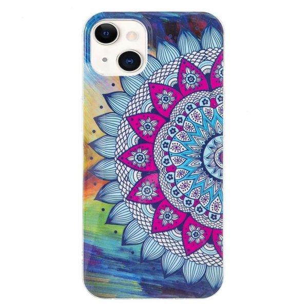 iPhone 14 Plus Cover Motiv Blå Mandala